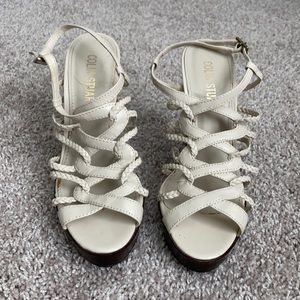 5 inches cream Colin Stuart heels in 7.5
